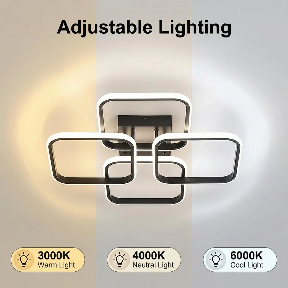 Modern LED Square Flush Mount Ceiling Light | RUNTOIN BK-011