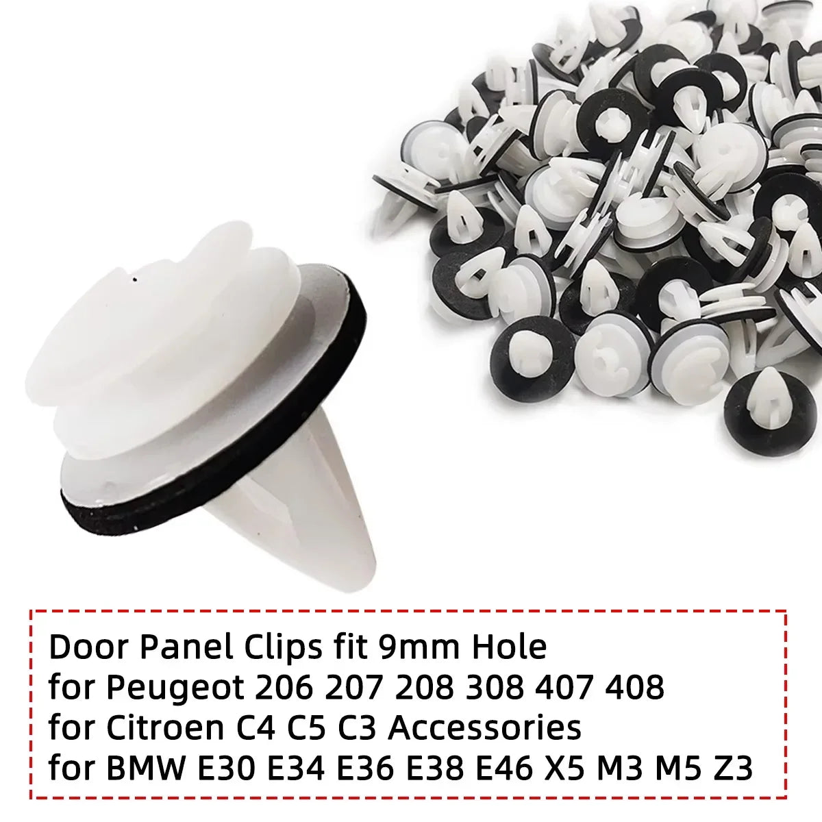 20 50 Door Panel Clips Automotive Fasteners Rivets Sealing Rings