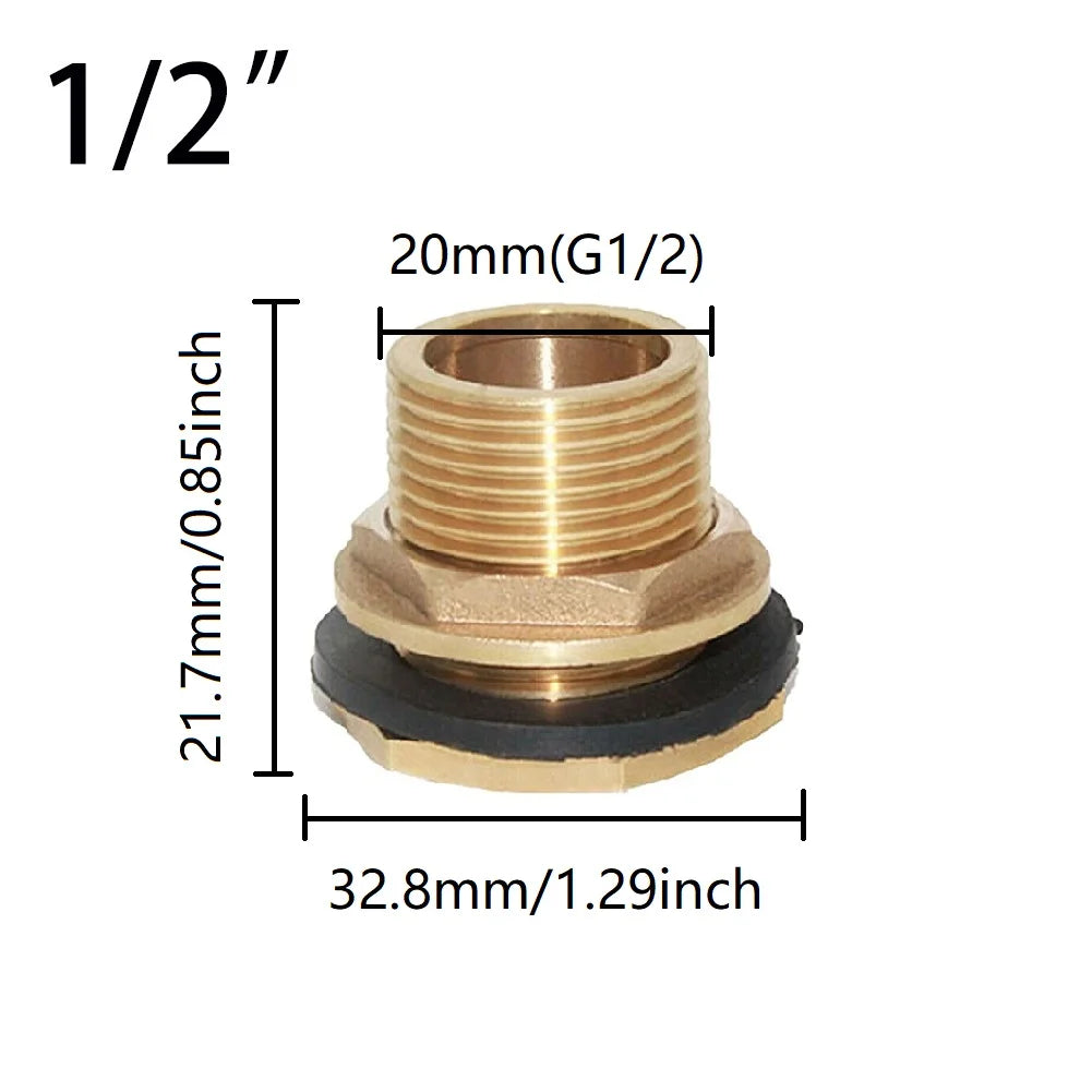 Brass Bib Tap Click-Lock Fitting for Water Tanks & Rain Butts