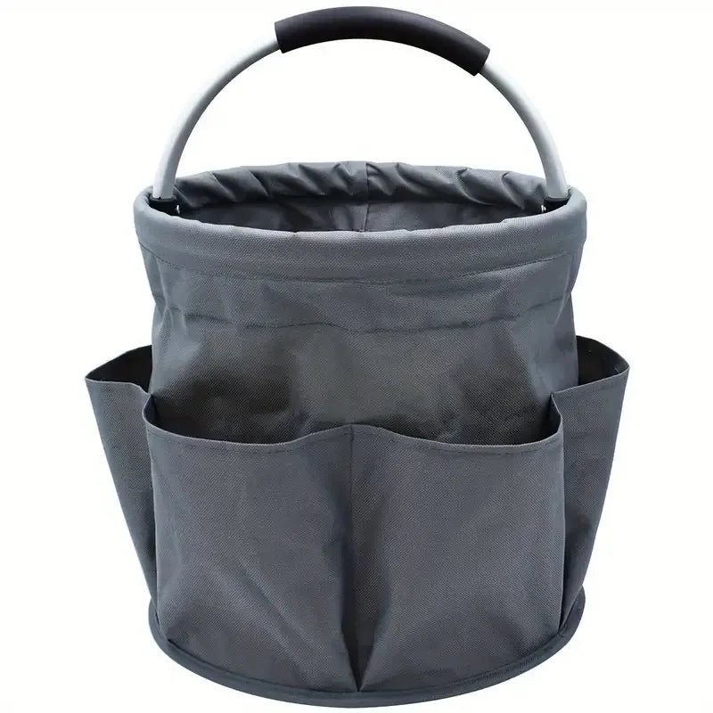 Outdoor Portable Foldable Oxford Cloth Storage Basket Foldable Storage Basket Peaceful Pleasures Health and Wellness Light Grey