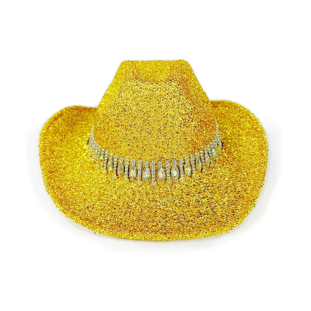 Women's Rhinestone Cowgirl Hat | Wide Brim Western Sun Hat