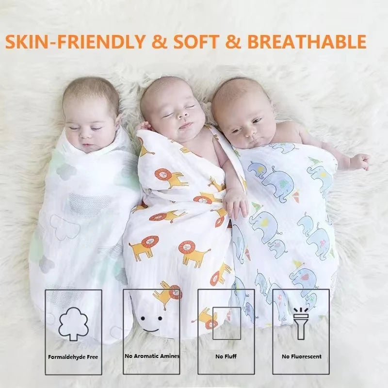 Baby Hooded Bath Towel Wrap – 100% Cotton Gauze 110cm