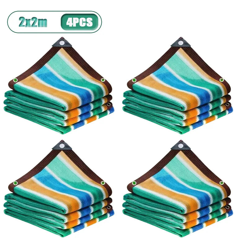 Colorful Sun Shade Net – Breathable Outdoor Shade Sail 2x2m/2x4m Sun Shade Net Peaceful Pleasures Health and Wellness 2x2m-4PCS