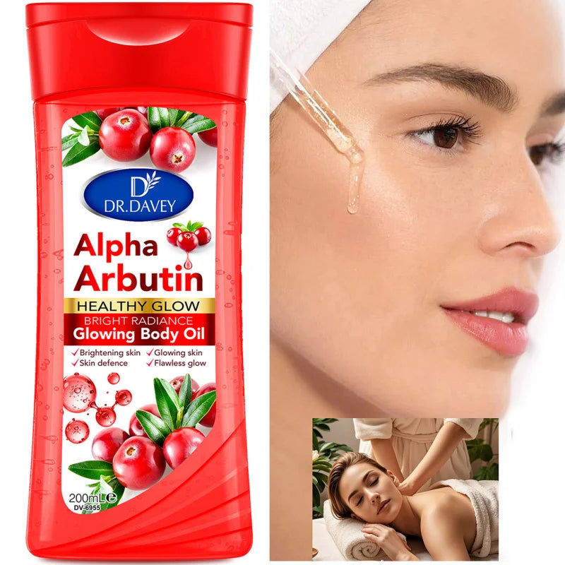 200ml DR.DAVEY Alpha Arbutin Body Oil Skin Care Suitable for All Seasons Moisturizes Skin Large Volume Full-Body Essential Oil Peaceful Pleasures Health and Wellness