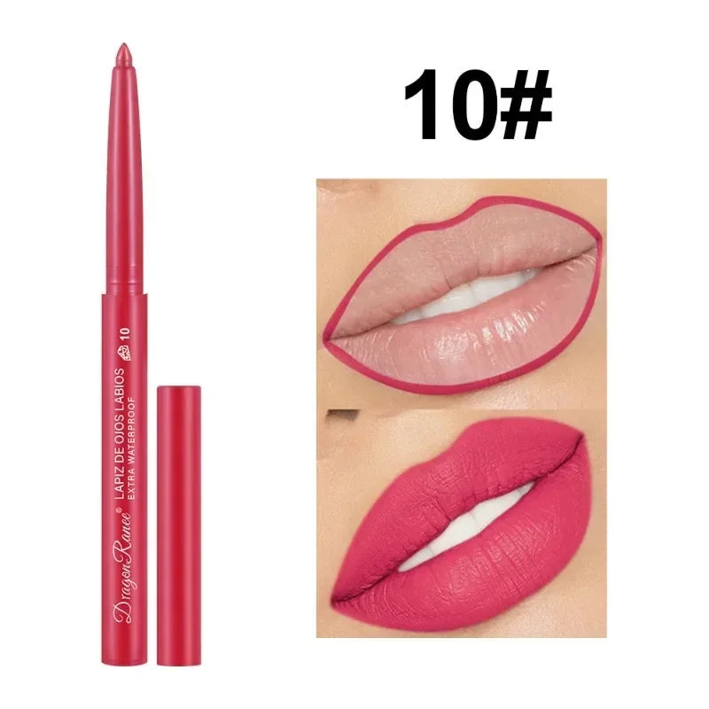 12-Color Waterproof Matte Lip Liner Pencil Set – Long-Lasting