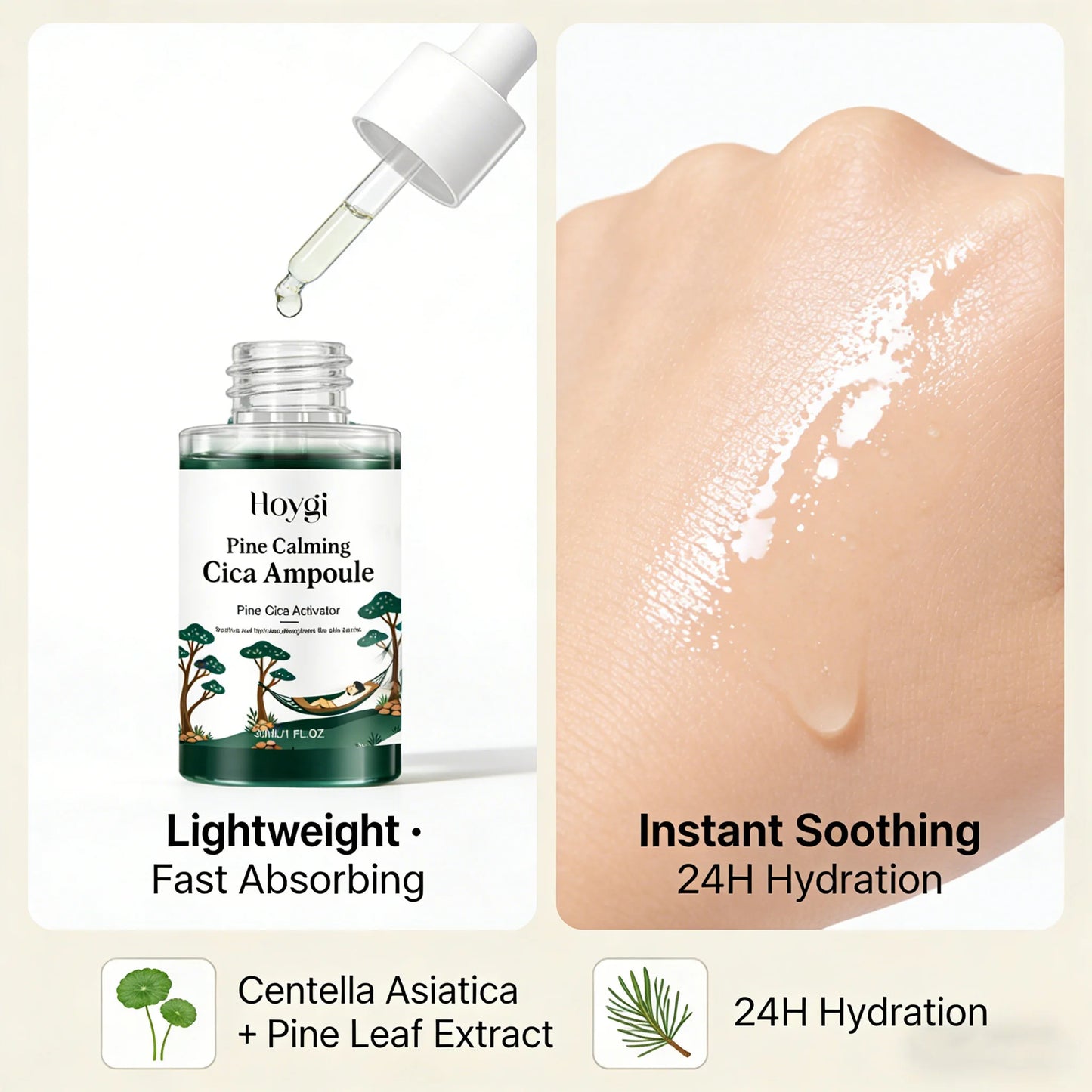 Pine Cica Ampoule Serum – Hyaluronic Acid & Centella Asiatica