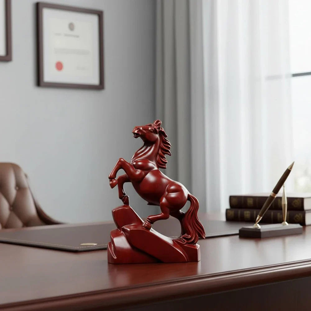 2026 Year of the Horse Figurine | Chinese New Year Wood Statue