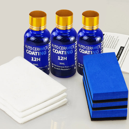 3PCS 12H Ceramic Coating Polishing Wax Super Hydrophobic Paint Care Durability Anti-Corrosion Plated Crystal Car Liquid Glass Peaceful Pleasures Health and Wellness 3 Set