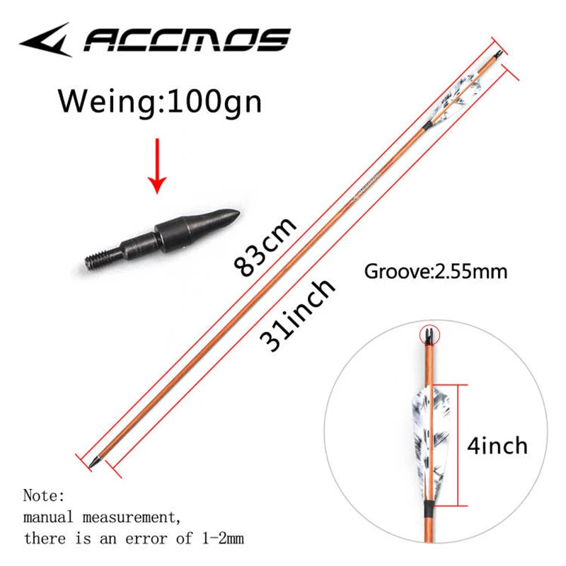 6 Wood Skin Carbon Arrows ID6 2 Spine 350 400 450 500 600 700 4 Real