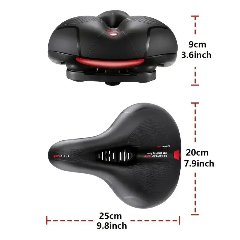 Dual shock-absorbing ball memory foam waterproof wide bike saddle for stationary bike/exercise bike/mountain bike/road bike etc. Peaceful Pleasures Health and Wellness