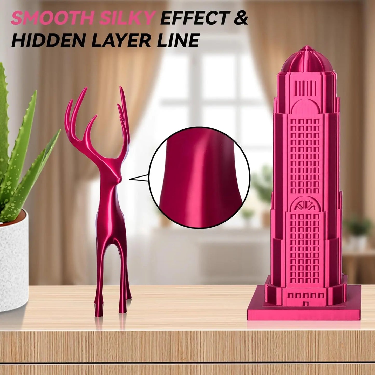 Silk PLA Filament 1.75mm | Metal-Like Shiny Finish, ±0.02mm Accuracy