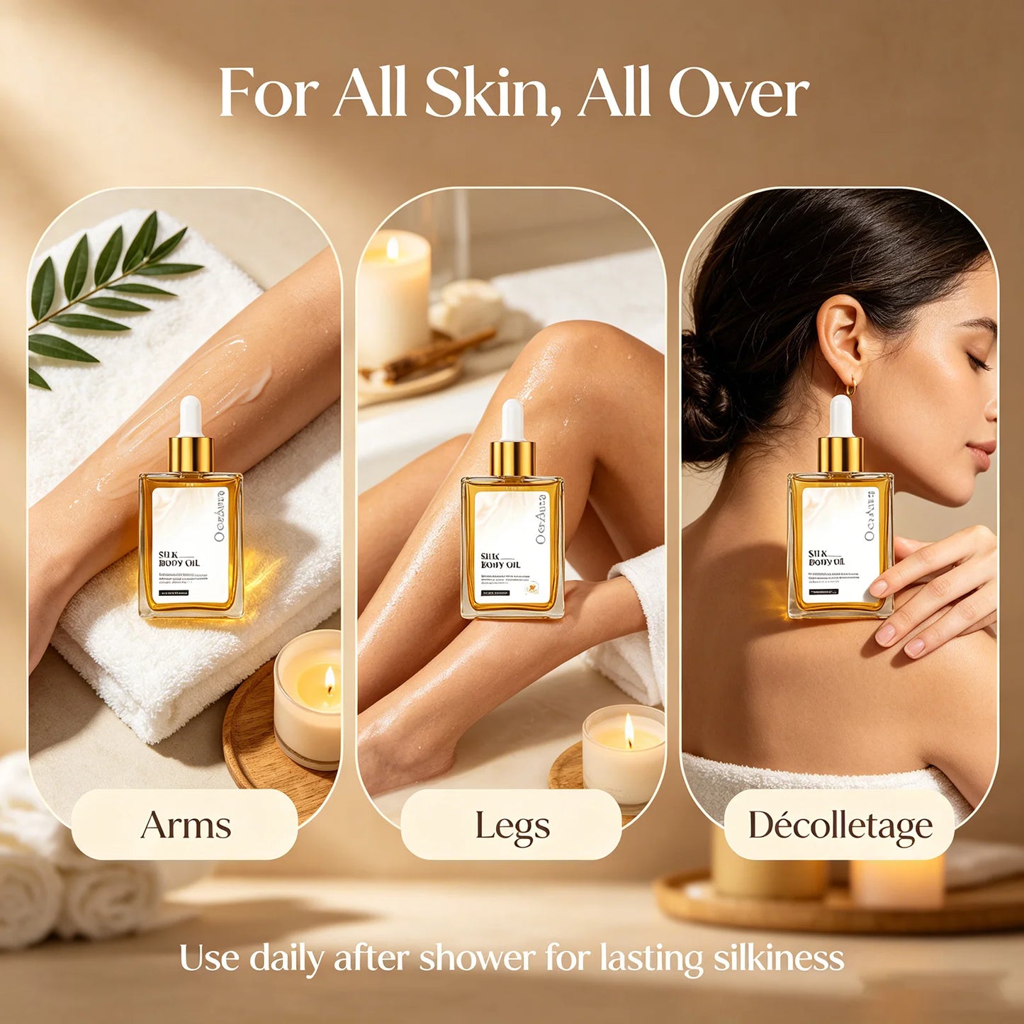 HOEGOA Silk Body Oil – Firming Anti-Aging Dry Oil for Crepey Skin