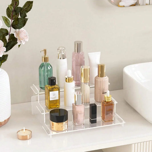 Premium Acrylic Tiered Display Stand for Blind Box Figures Clear Multi Layer Organizer Showcase with High Transparency Material Peaceful Pleasures Health and Wellness