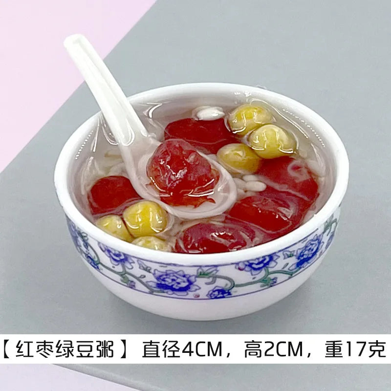 1PCS 4cm Miniature Chinese Desserts Dollhouse Bowl Desserts Food Mini Pretend Food Doll Kitchen Decor Accessories Home Kawaii Peaceful Pleasures Health and Wellness 11