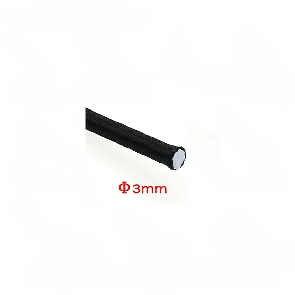 Black Elastic Cord for Sewing – 3/4/5/6/8MM, 10M per Pack