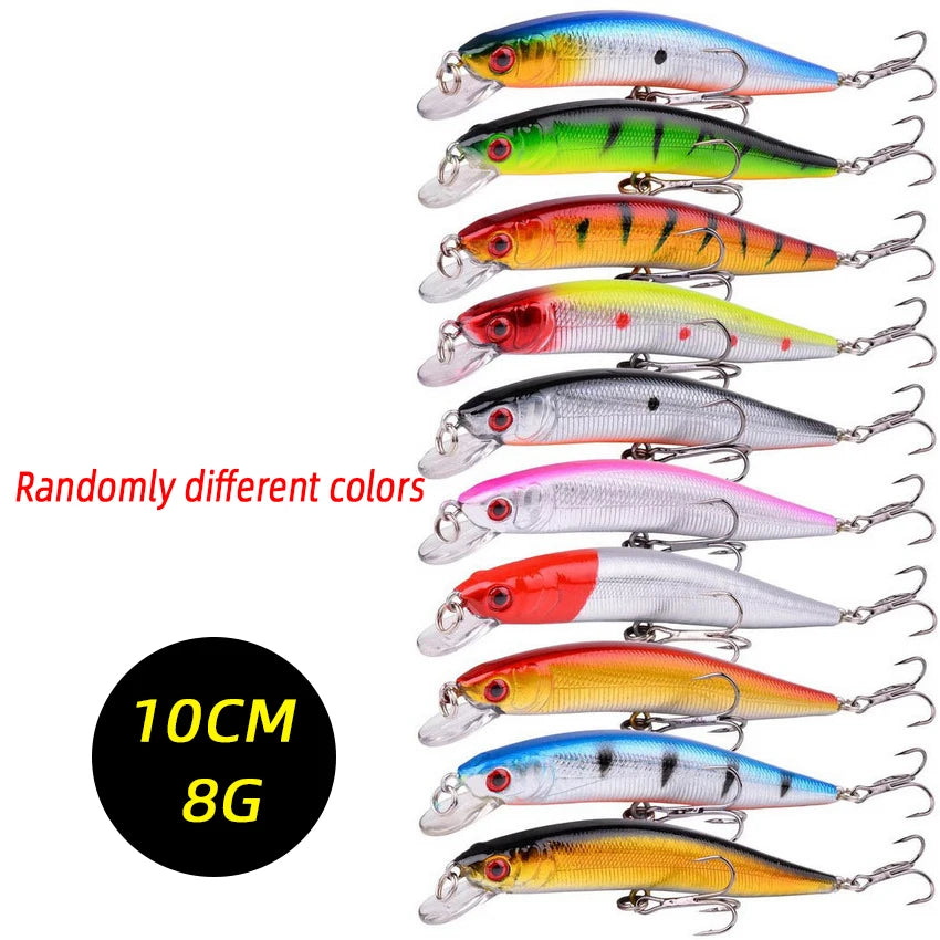 2026 Hot Mini Crank Wobble Bait, 10cm 8g High Quality Artificial Fishing Lure Kit Peaceful Pleasures Health and Wellness FS0042 5pcs Random Colors