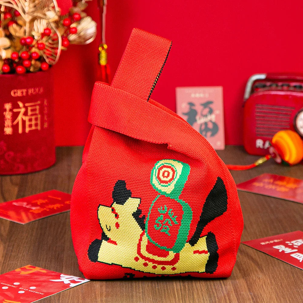 Year of the Horse Knitted Tote Bag | Reusable Gift Bag 2026