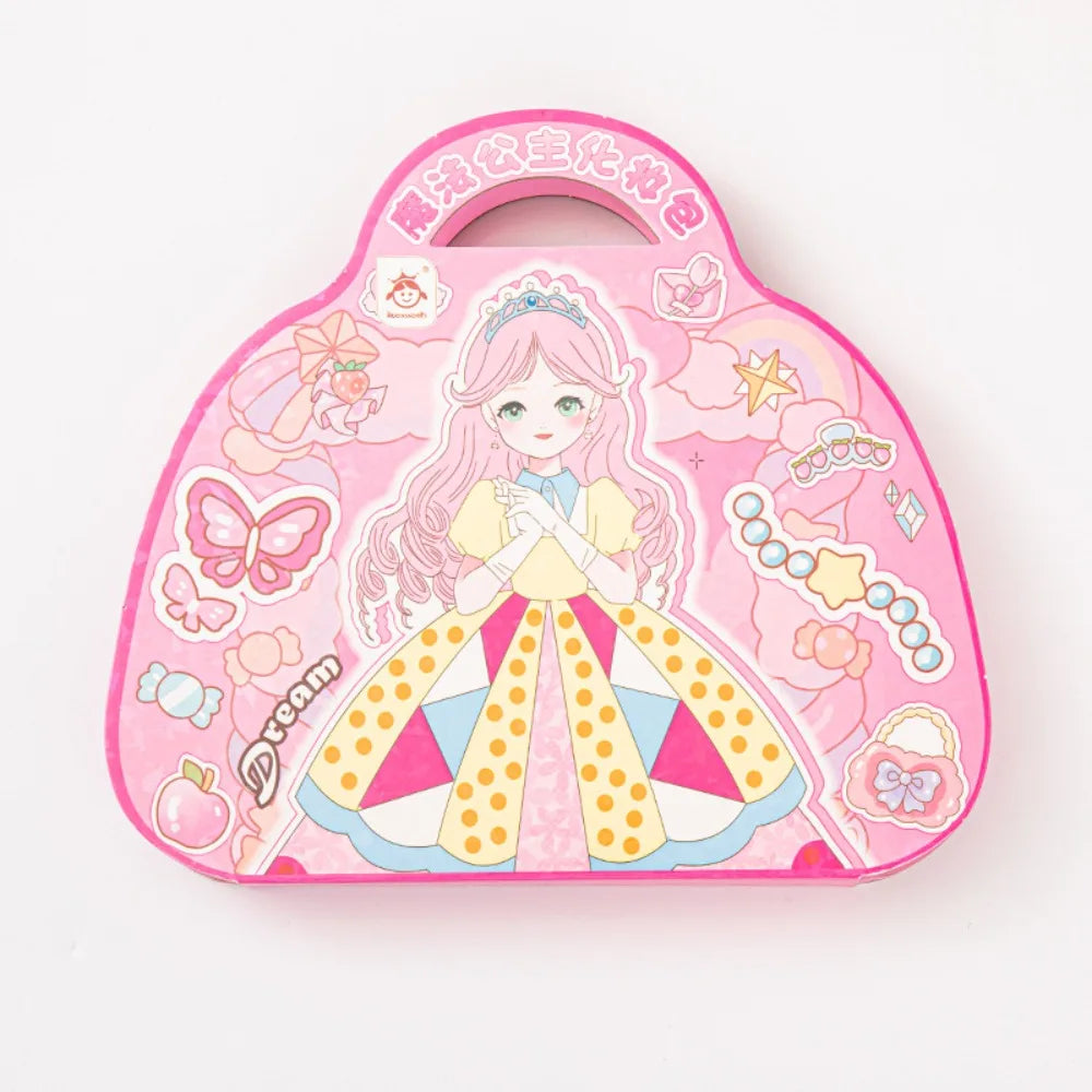 Album Journal Make Your Own Princess Sticker Personalized DIY Scrapbooking Little Girl Makeup Outfit Stickers Cartoon Peaceful Pleasures Health and Wellness Pink