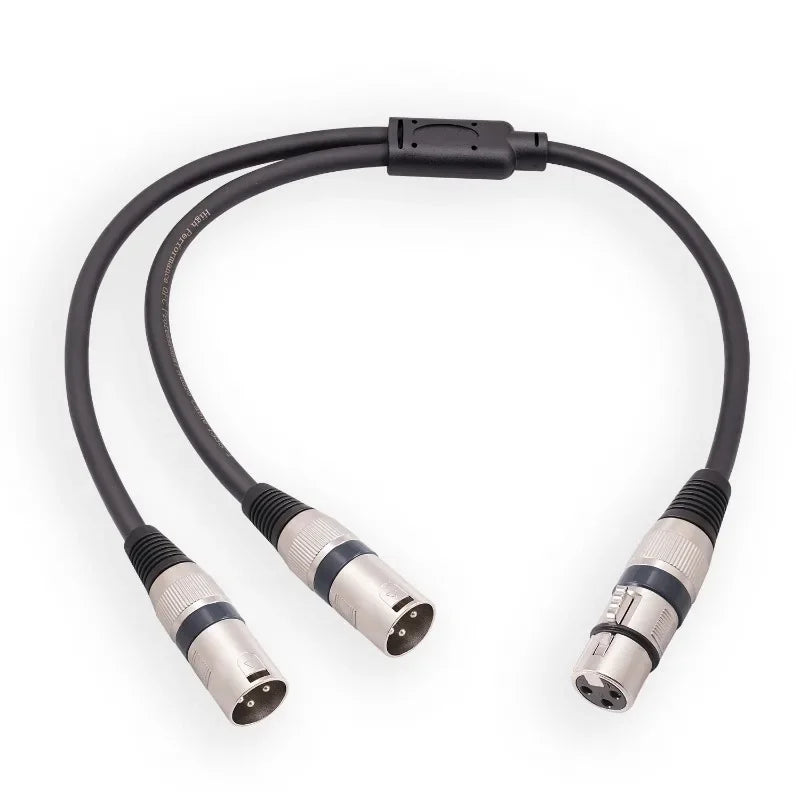 XLR Splitter Cable 3 Pin Female Dual Male Patch Y Balanced Microphone