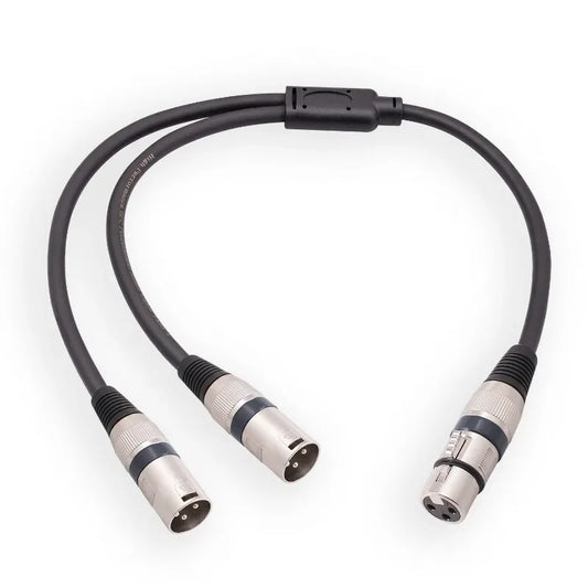 XLR Splitter Cable 3 Pin Female Dual Male Patch Y Balanced Microphone Peaceful Pleasures Health and Wellness