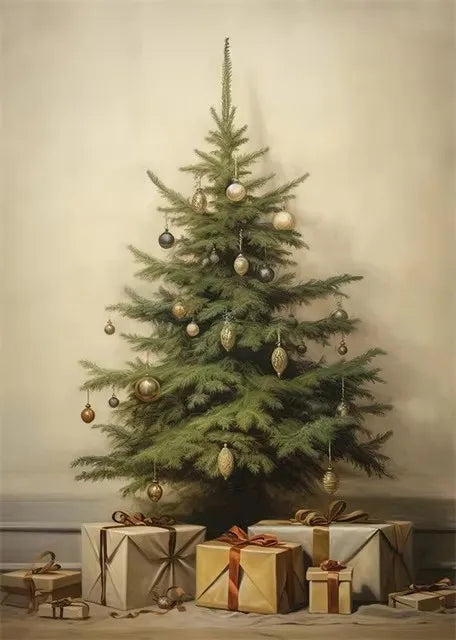 Christmas Collection Canvas Print Art Santa Christmas Tree Deer Poster Canvas Wall Art Picture Unique Home Decor Christmas Gifts Peaceful Pleasures Health and Wellness ZLH5474 20x30cm No Frame