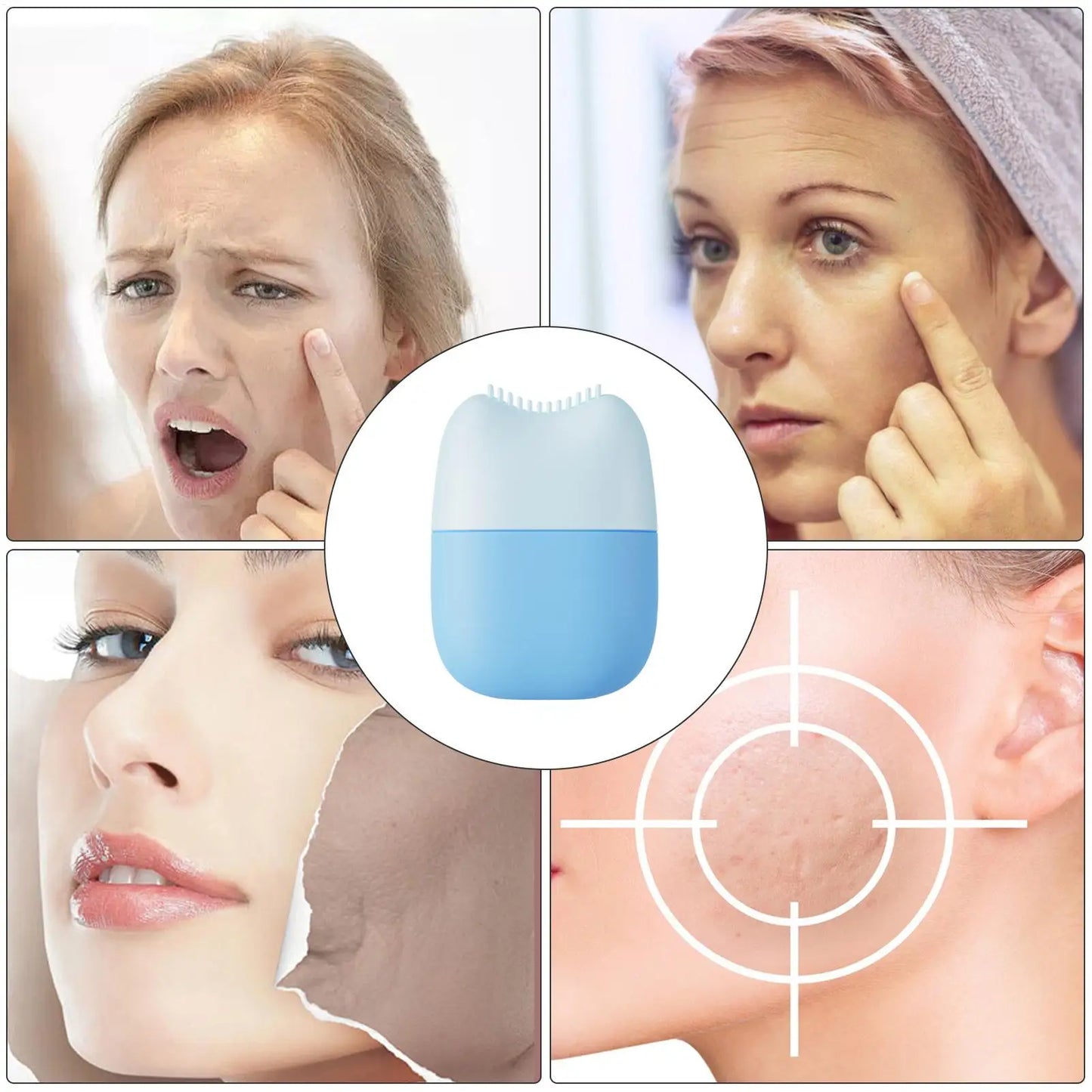 Silicone Ice Face Roller – Cooling Facial Massager & Depuffer