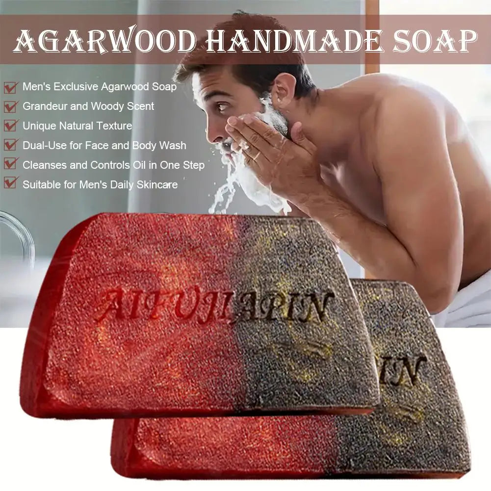 Sandalwood Men'S Soap 100g , Deeply Cleanses The Body, Moisturizes The Face, And Is Gentle And Shiny Peaceful Pleasures Health and Wellness