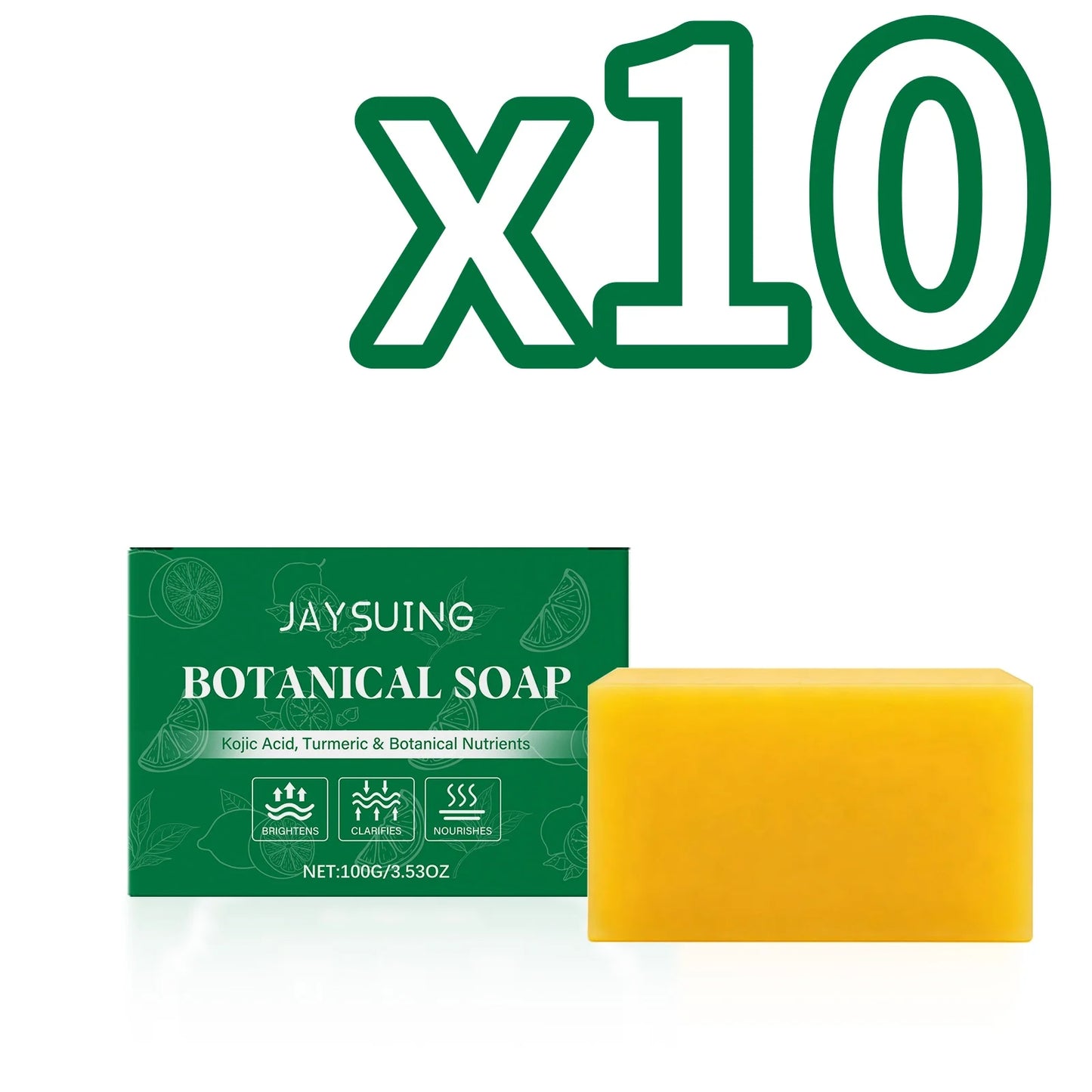 Jaysuing Botanical Soap Deeply Cleanse Skin Remove Dirt Moisturize Dry Skin Gentle Exfoliate Daily Body Wash Turmeric Body Soap Peaceful Pleasures Health and Wellness 100g Boxed X 10PCS