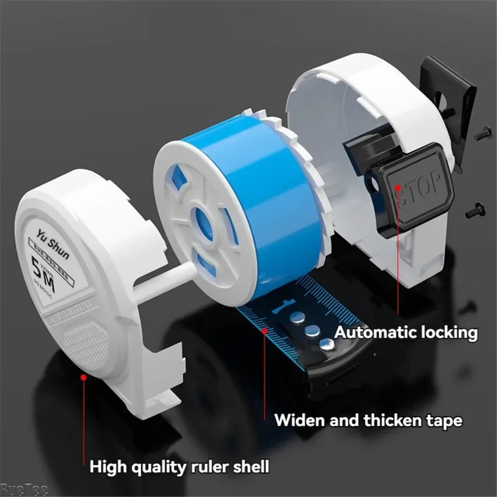 5m Auto-Lock Retractable Tape Measure | Anti-Cut Blue Font
