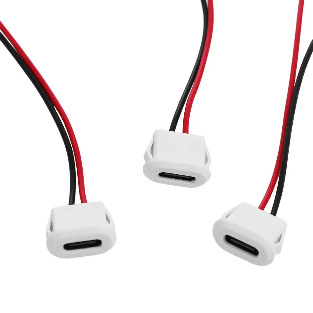 5Pcs Female Base Type-C Base With Welding Wire Female Socket Charging Interface USB-C Type USB-C Connector 2 Pin Connector Peaceful Pleasures Health and Wellness