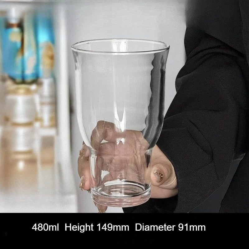 Large Wide-Mouth Glass Cup | Iced Coffee, Beer & Juice Glass Drinkware Peaceful Pleasures Health and Wellness Small wide mouth 401-500ml