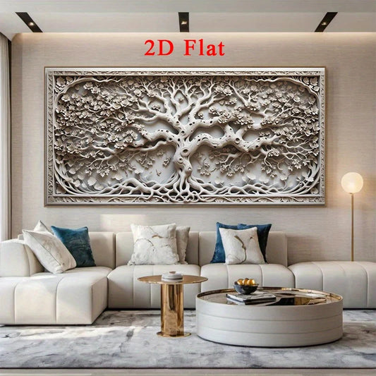 Extra Large Blossoming Tree Canvas Wall Art | Modern Unframed Print Canvas Wall Art Peaceful Pleasures Health and Wellness ZLH7206 20x40cm No Frame