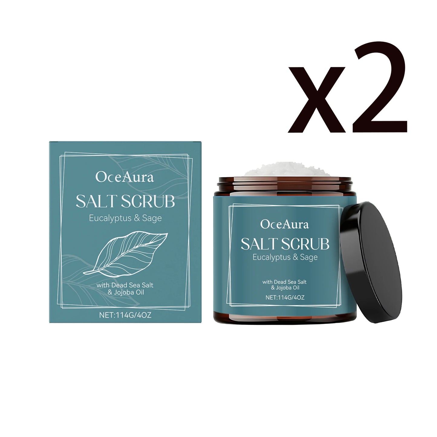 OceAura Sea Salt Body Scrub – Exfoliate & Brighten Skin 114g
