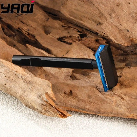 2026 New Arrival YAQI Black and Blue Color Tachi(Aluminum Version) Light Weight Single Edge Safety Razor 10mm Diameter Handle Peaceful Pleasures Health and Wellness