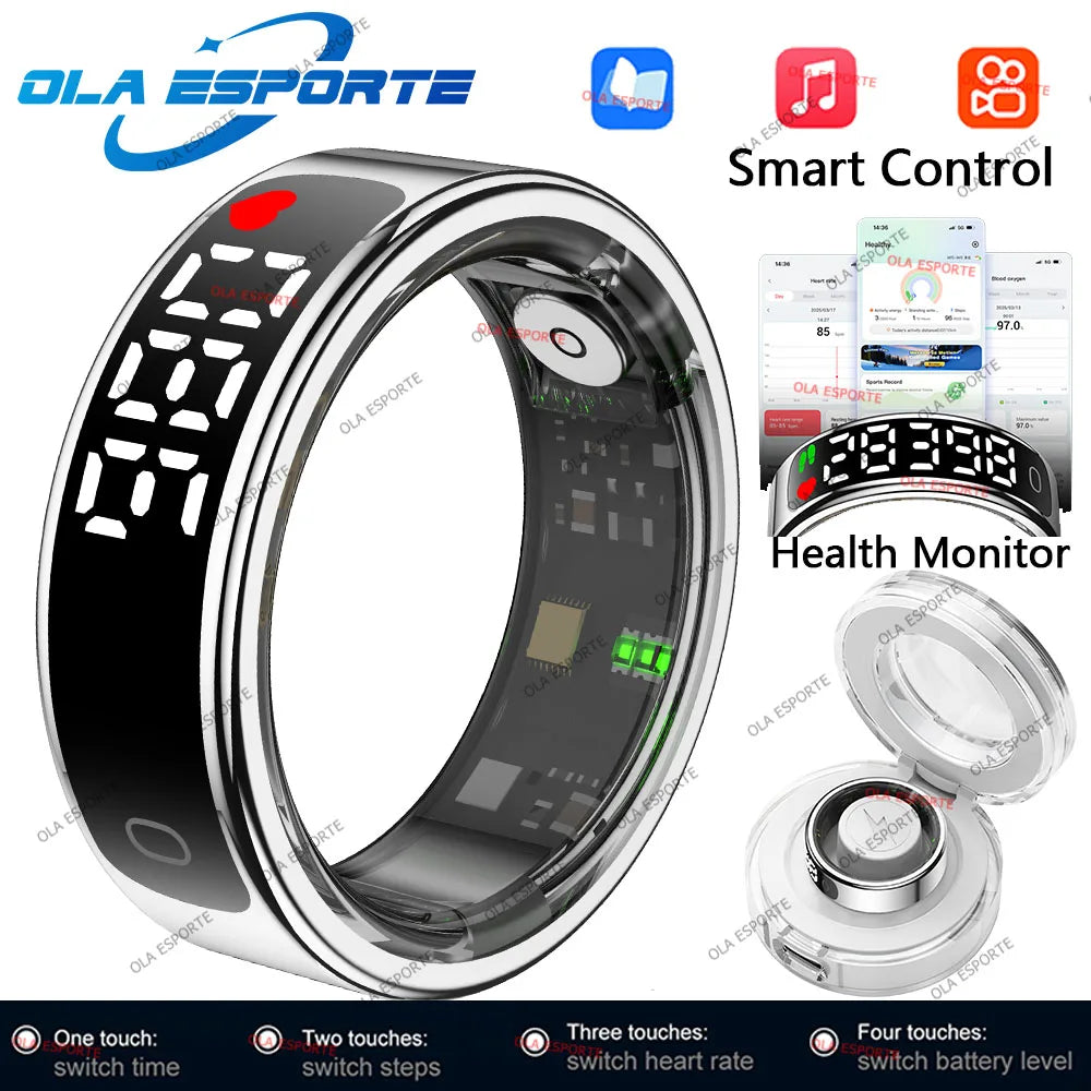 2025 Smart Ring Display | Health Tracker 5ATM | Ola Esporte
