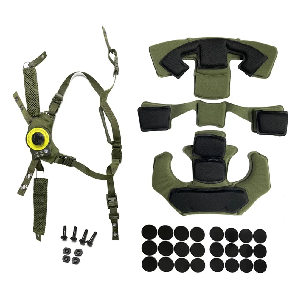 NEW Upgraded Team Wendy Helmet Hanging Suspension System Chin Strap for Team Wendy FAST MICH Tactical Helmet Accessories Peaceful Pleasures Health and Wellness Green Set