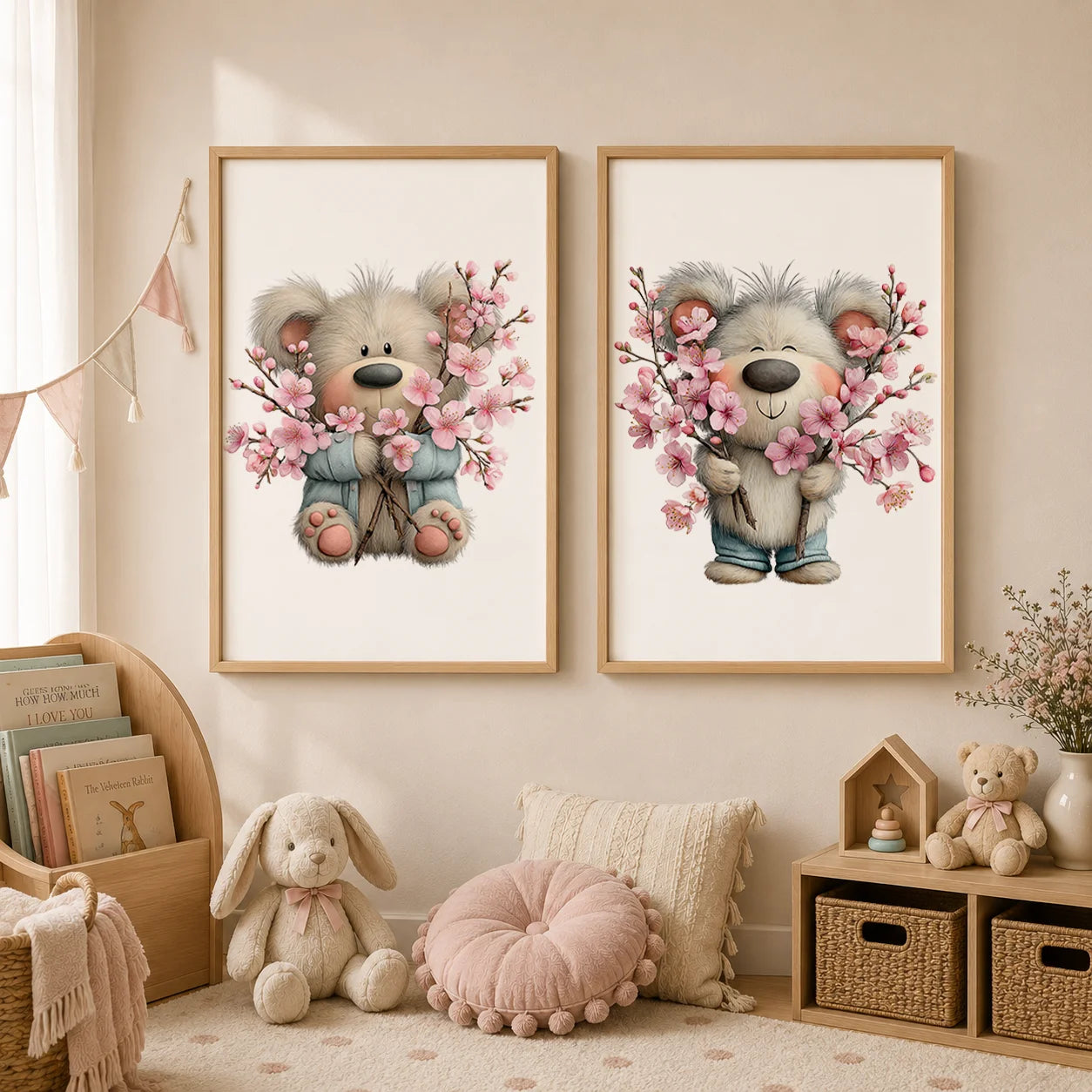 Teddy Bear Nursery Canvas Wall Art | Kids Bedroom Poster Kids Canvas Wall Art Peaceful Pleasures Health and Wellness