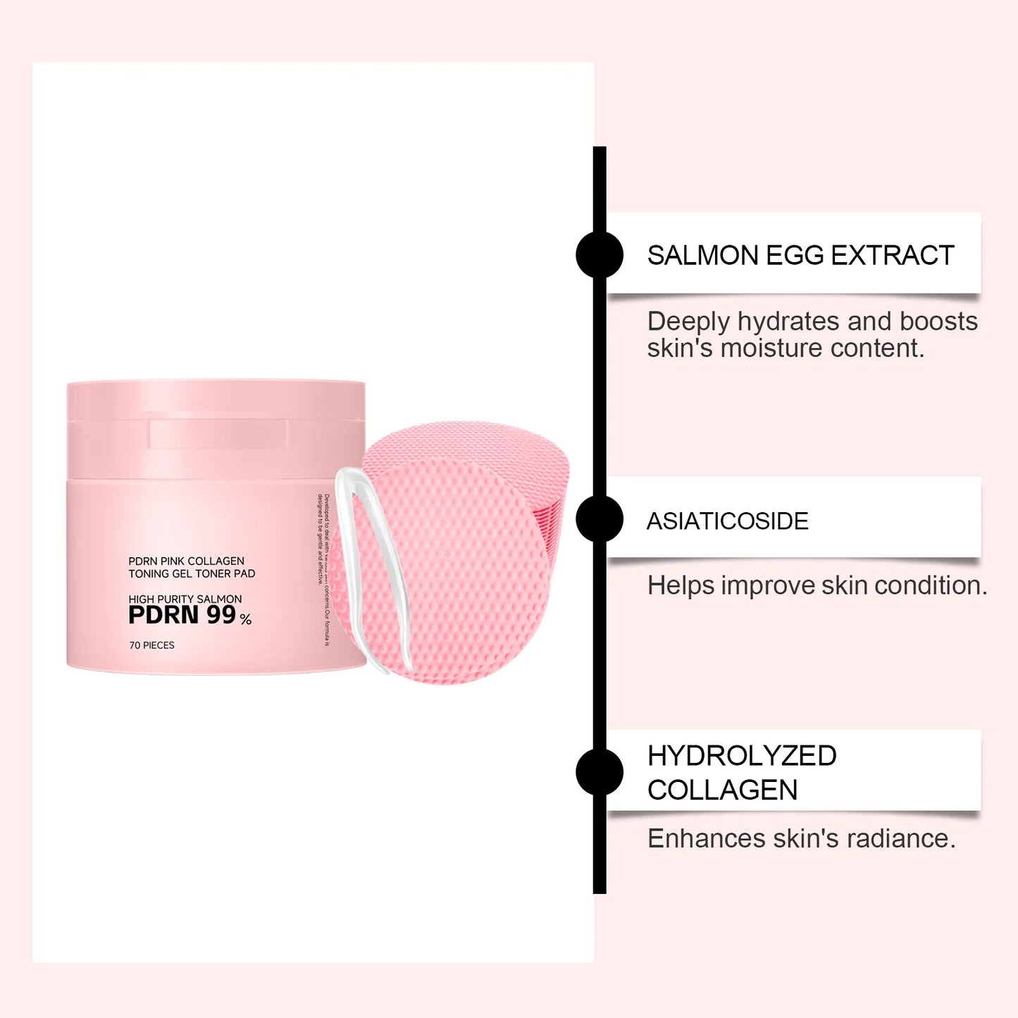 PDRN Pink Collagen Toner Pads – Brighten, Firm & Hydrate Skin