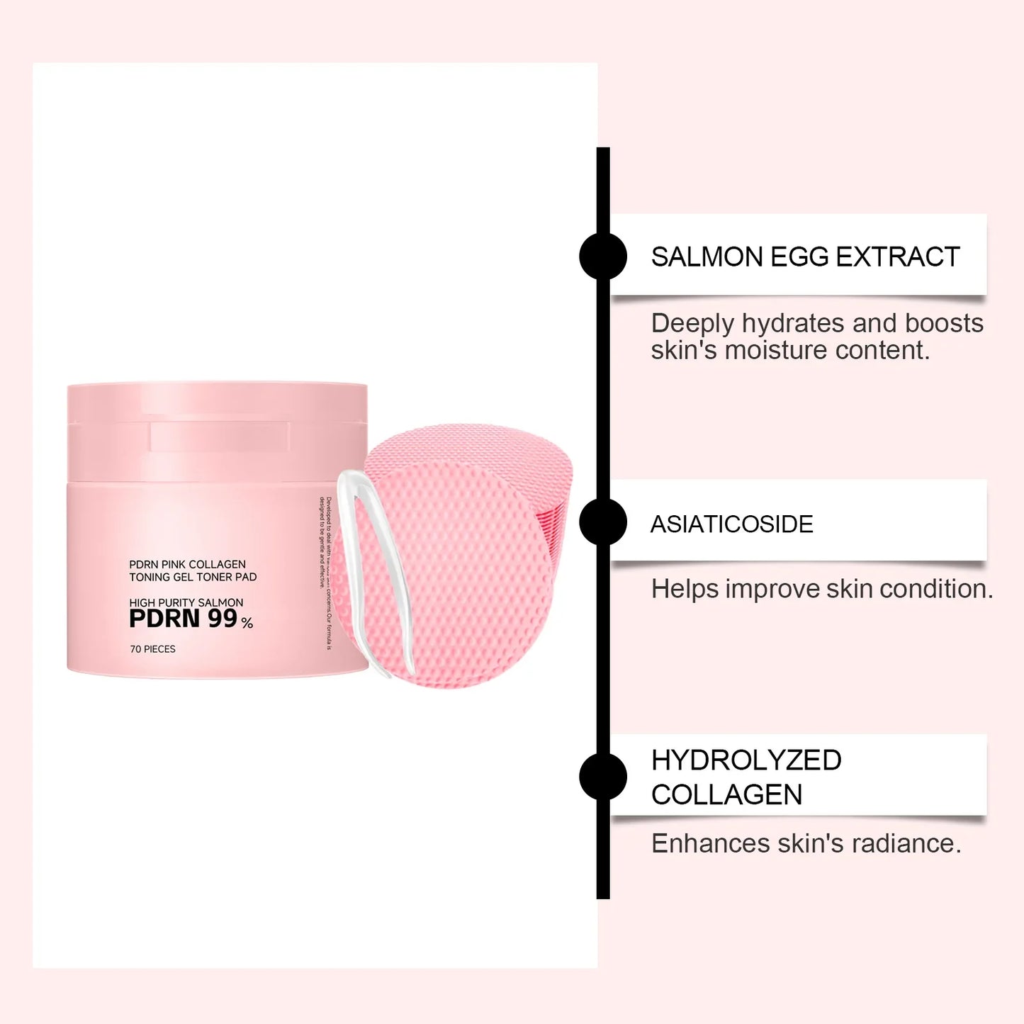PDRN Pink Collagen Toner Pads – Hydrating, Firming & Brightening