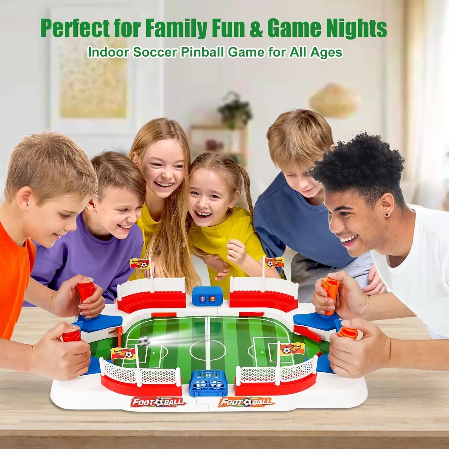 Tabletop Foosball Game – 4-Button Interactive Soccer Toy