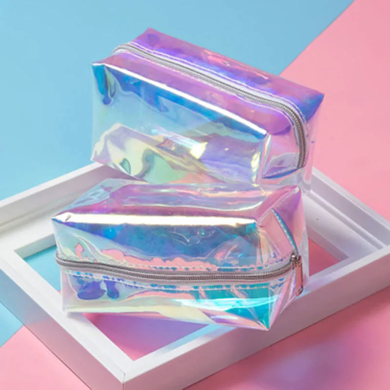Holographic Makeup Bag | Iridescent Cosmetic Travel Organizer