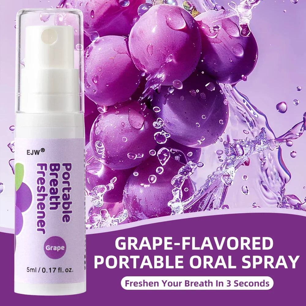 Alcohol-Free Oral Breath Spray – Mint, Peach & Grape Flavors