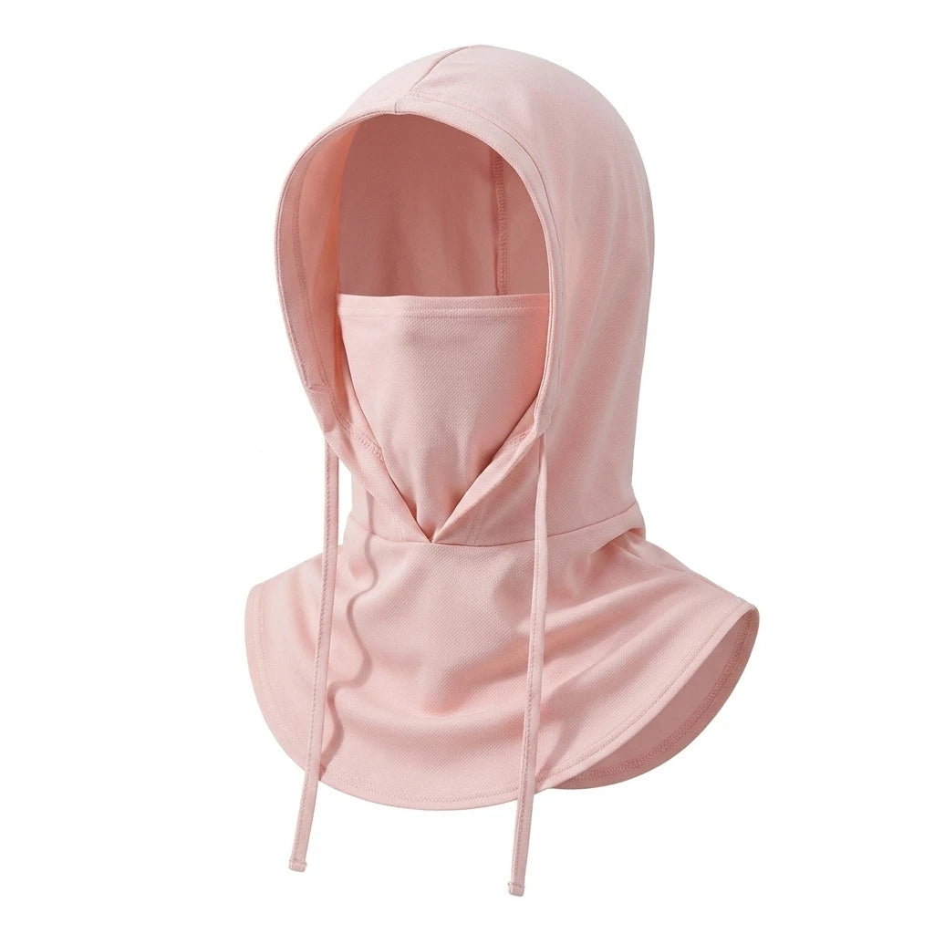 Ice Silk Sun Protections Mask For Women UV Protections Breathable Neck Cover Ear Hook Design Peaceful Pleasures Health and Wellness Pink