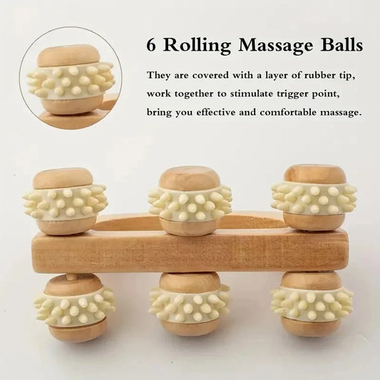 Wooden Massage Roller Tool, Manual Wooden Massager, 1 Pcs Wood Back Massage Roller for Neck Leg Back Deep Tissue Muscle Massage Peaceful Pleasures Health and Wellness Default Title