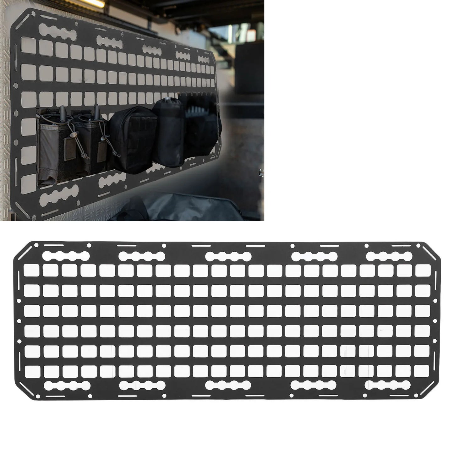 Aluminum Truck Bed MOLLE Panel Rack for L Track | 34.76"