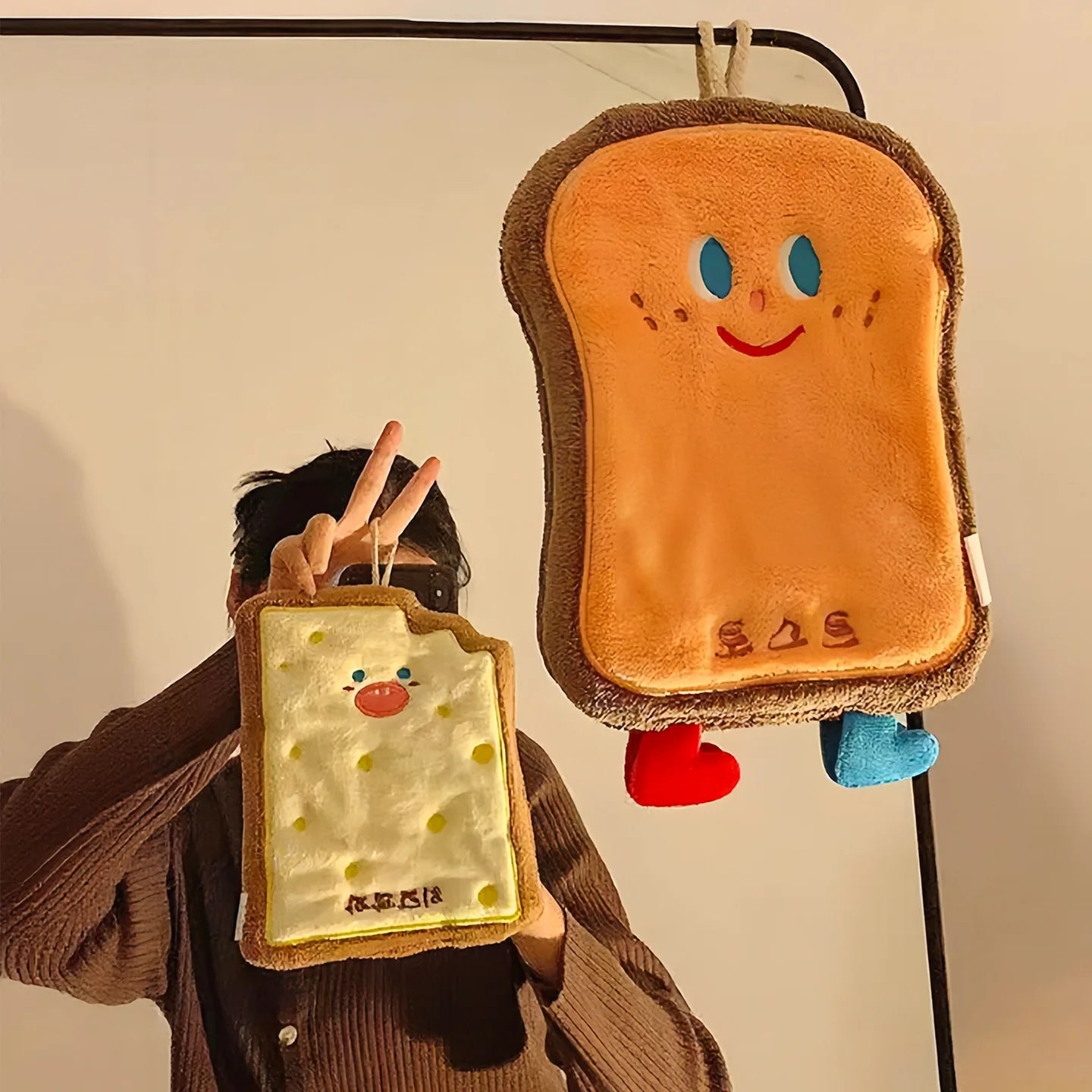 Cute Cartoon Hand Towel with Hanging Loop | Quick-Dry Kitchen & Bath