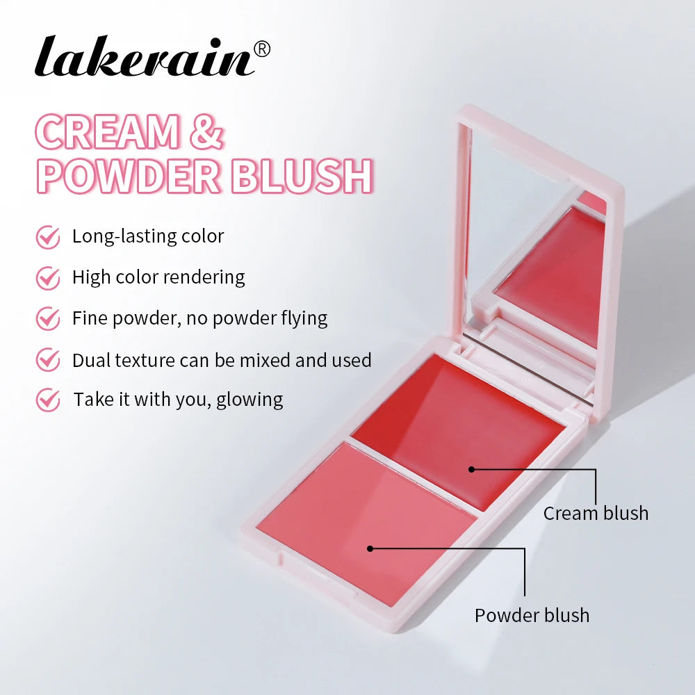 2-in-1 blush palette Natural and moist easy-to-color matte blush powder Facial blush Fine powder, easy to spread, easy to apply, Peaceful Pleasures Health and Wellness