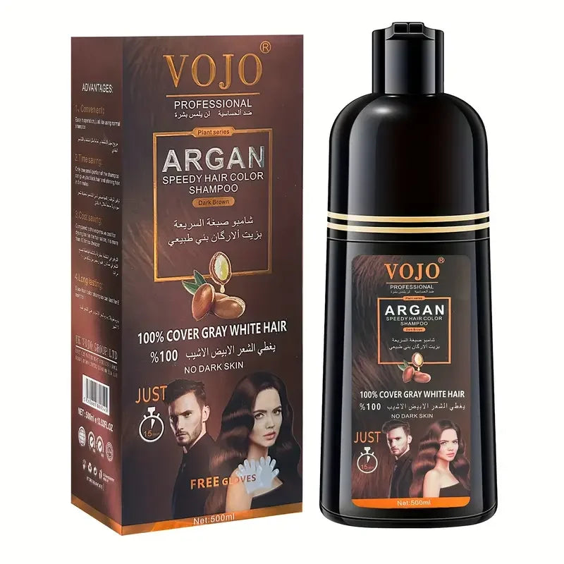 Plant-Based Hair Dye Shampoo Foam – Covers Gray, Black or Dark Brown, 500ml Peaceful Pleasures Health and Wellness Brown