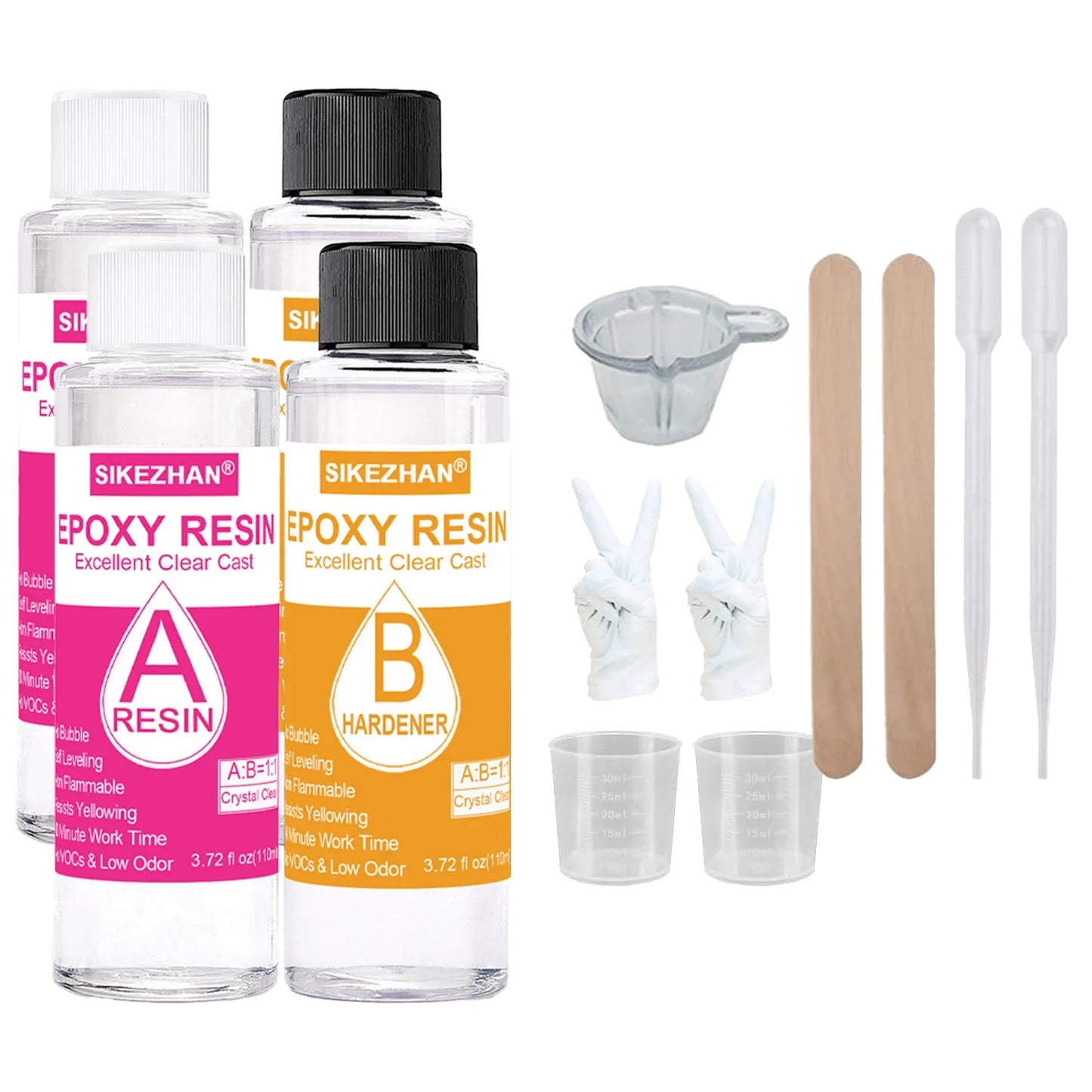 Crystal Clear Epoxy Resin Kit 1:1 Mix – Non-Yellowing 32oz