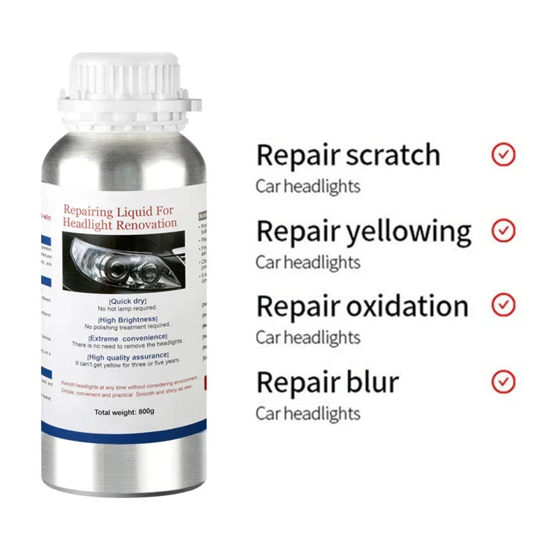 Car Headlight Restoration Kit – Polish, Deoxidize & Clarify